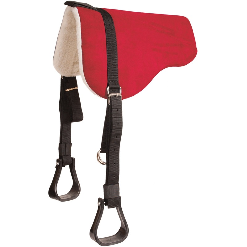 Mustang Faux Suede Bareback Pad w/Stirrups, 30 x 26