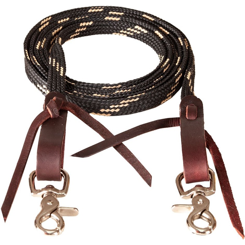 Mustang Flat Waxed Roping Rein, 5/8 x 8′