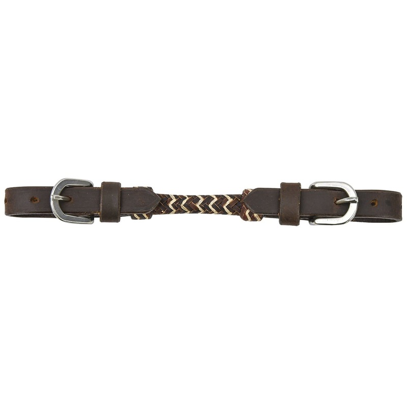 Buffalo Leather Curb Strap With Rawhide