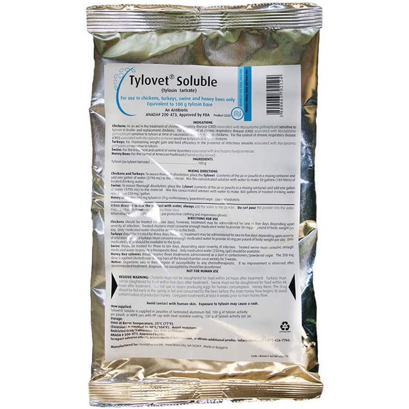 Rx Tylovet Soluble, 100 g (tylosin tartrate)