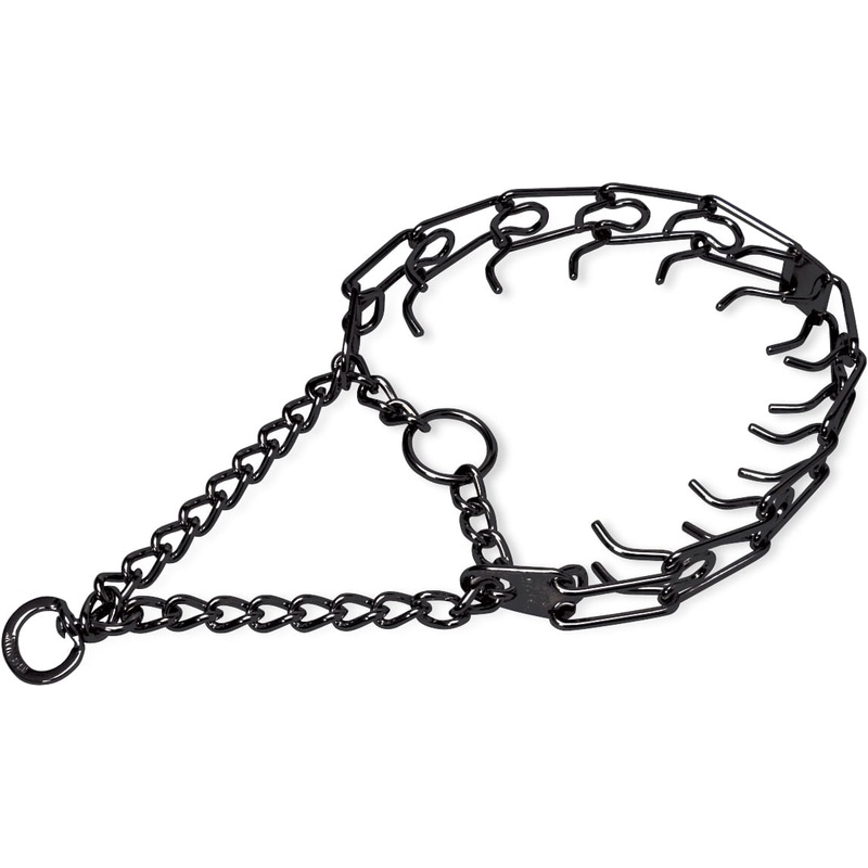 23 Black Large Prong Collar, 3.2 mm