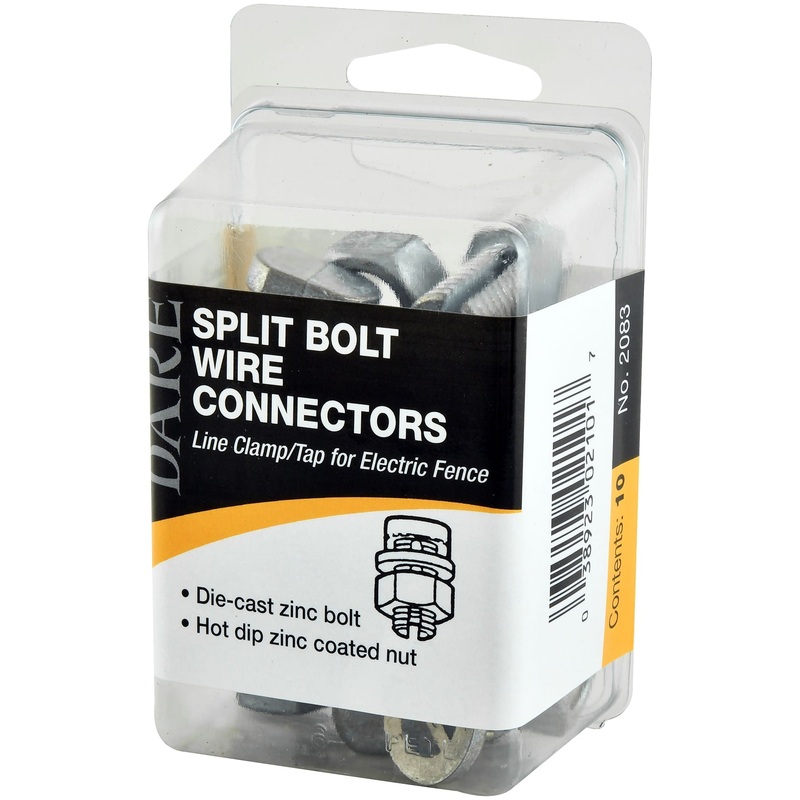 Line Clamp/Tap Split Bolt Style Fence Wire Connectors, 10 pk