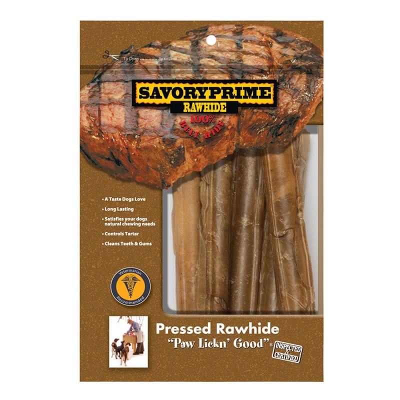 5 Pressed Beef Rawhide Roll Dog Chews, Natural, 5 Pack