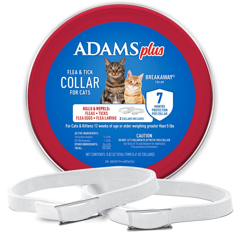 ADAMS Plus Flea & Tick Breakaway Collar for Cats, 2 Pack – 14 Months Protection