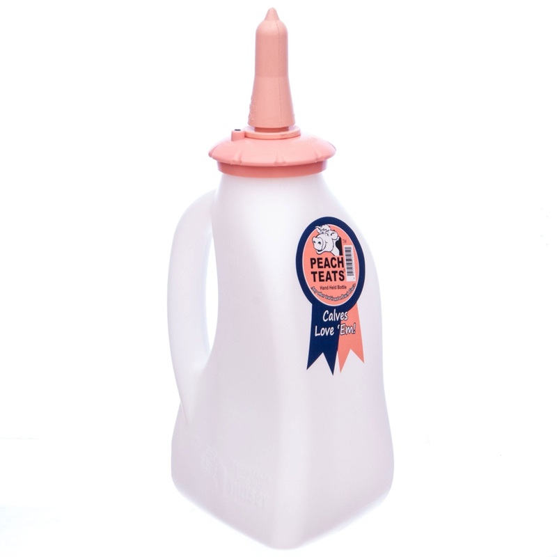 PeachTeats Nurser Bottles|2 qt PeachTeats Nurser Bottle with handle|2 qt PeachTeats Nurser Bottle w/o handle|Replacement Nipple with Cap (for PeachTeats threaded bottle)