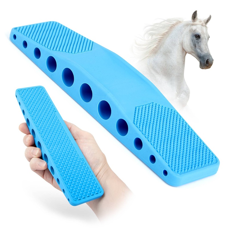 Rubber Groomer  Shedding & Dirt Removal for Horses, Dogs & Cats