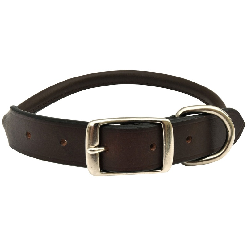 Premium Brown Rolled Leather Collar