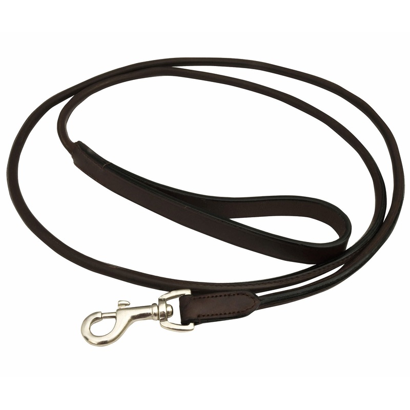 Rolled Brown Leather Dog Leash with Hand Strap, 6’L