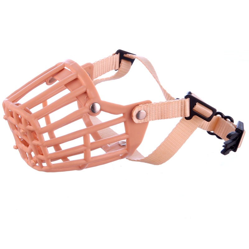 Plastic Dog Muzzles with Nylon Web Adjustment Straps