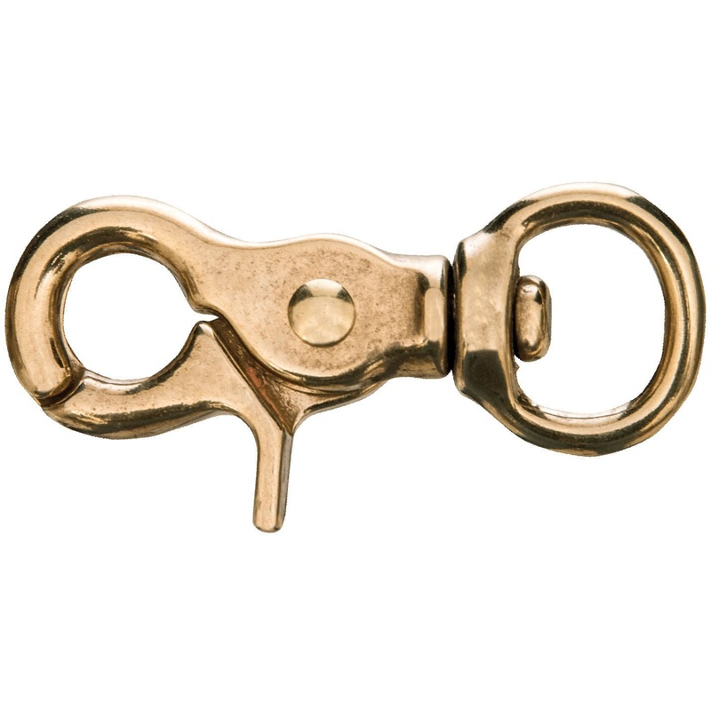 Solid Brass Trigger Snap with Round Swivel Eye, 5/8 x 2-3/4