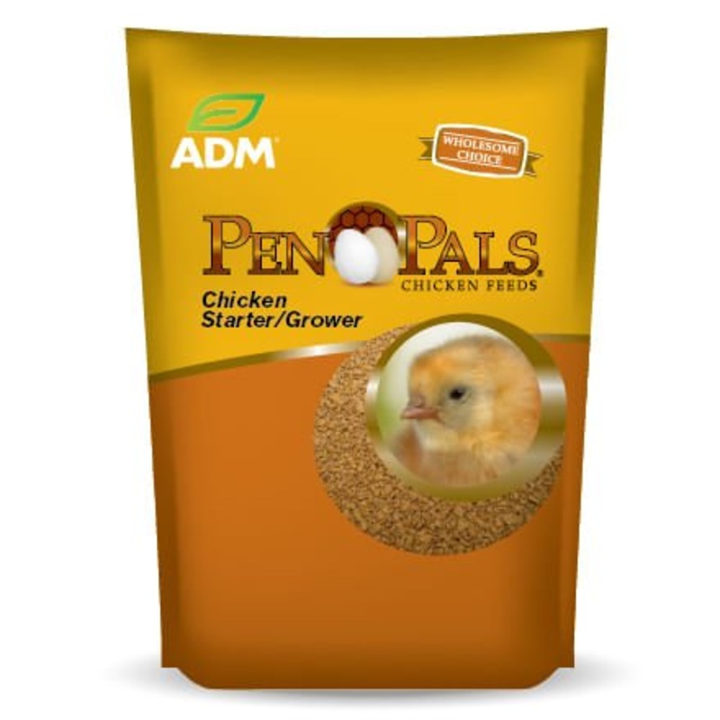 ADM Pen Pals Chicken Feed Starter/Grower, 5 lbs, 18% Protein, Complete Nutrition for Pullets 020 Weeks