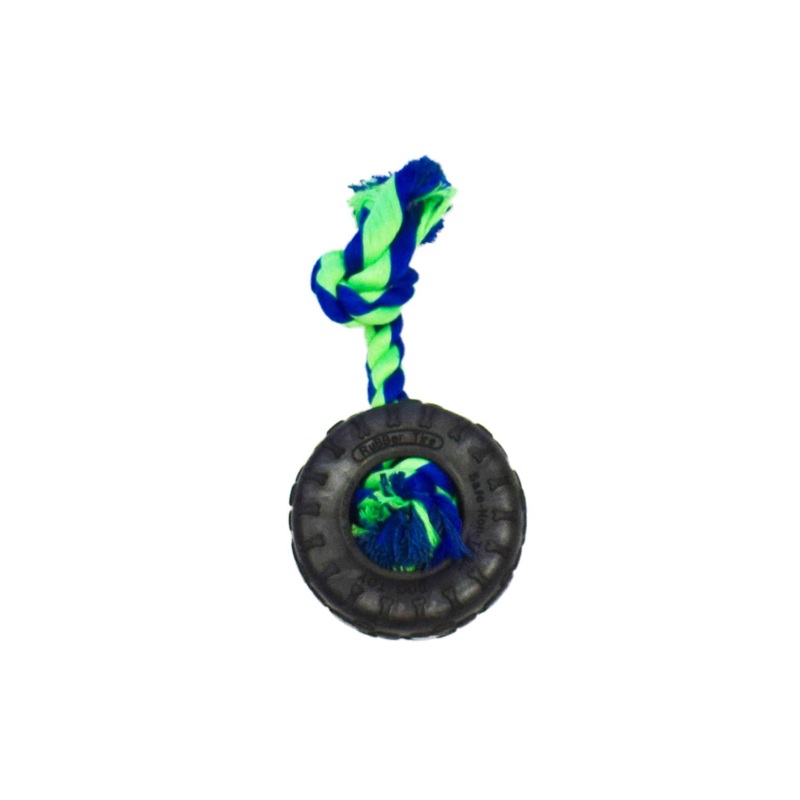 Tire with Rope Toy|Blue/Green|Orange/Magenta|Purple/Magenta|3.75″|5.5″