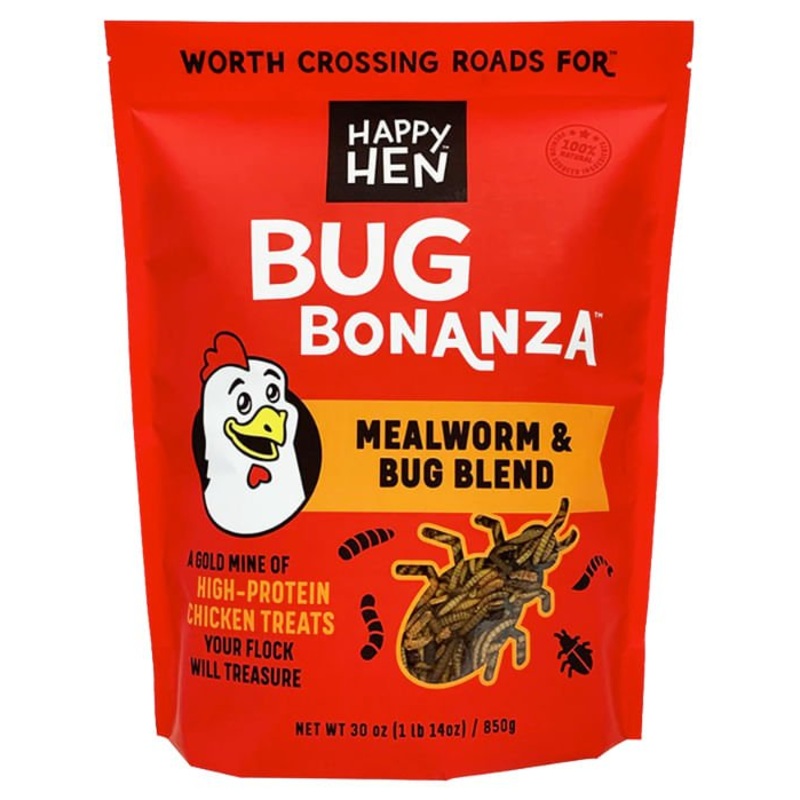 Happy Hen Bug Bonanza, Mealworm & Bug Blend Chicken Treats