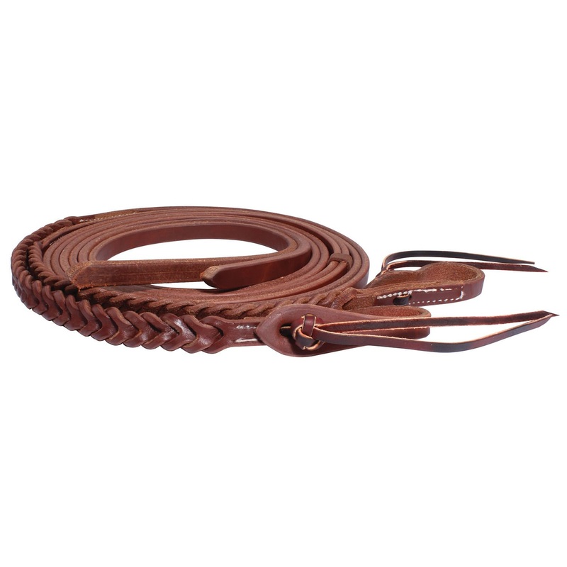 Professional’s Choice Ranch Bleeding Heart Split Reins, Heavy Oil