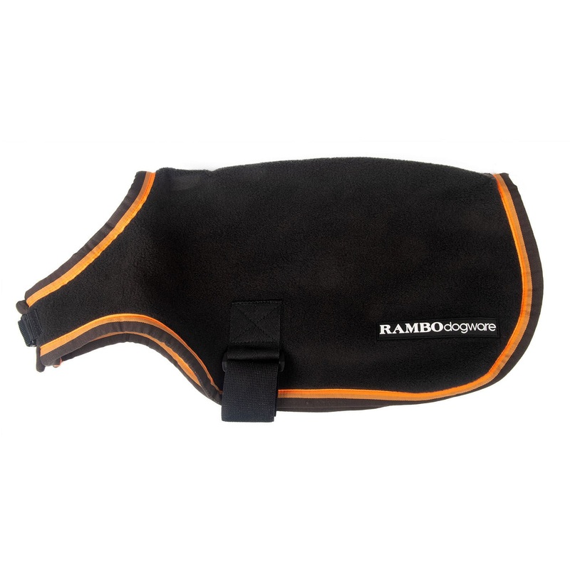 Rambo Deluxe Dog Coat, Black/Orange