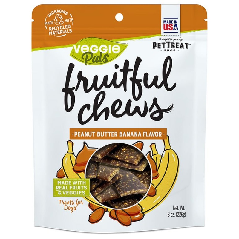 Veggie Pals Dog Treats, 8 oz|Peanut Butter Banana|Apple Cranberry|Blueberry Carrot