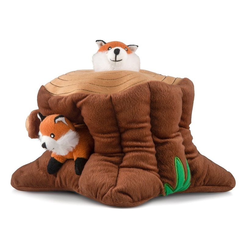 Zippy Burrow 4 Piece Fox Stump Squeaker Dog Toy