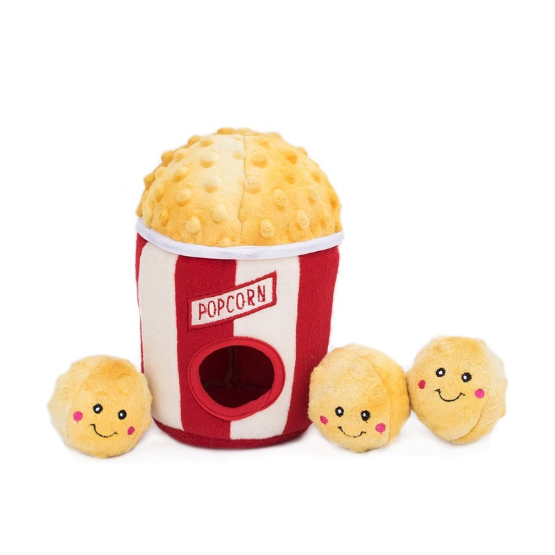 Zippy Burrow 4 Piece Popcorn Bucket Squeaker Dog Toy