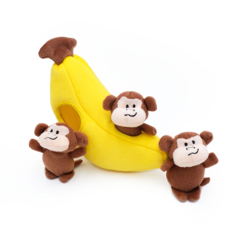 Zippy Paws 4 Piece Monkey ‘n Banana Dog Toy