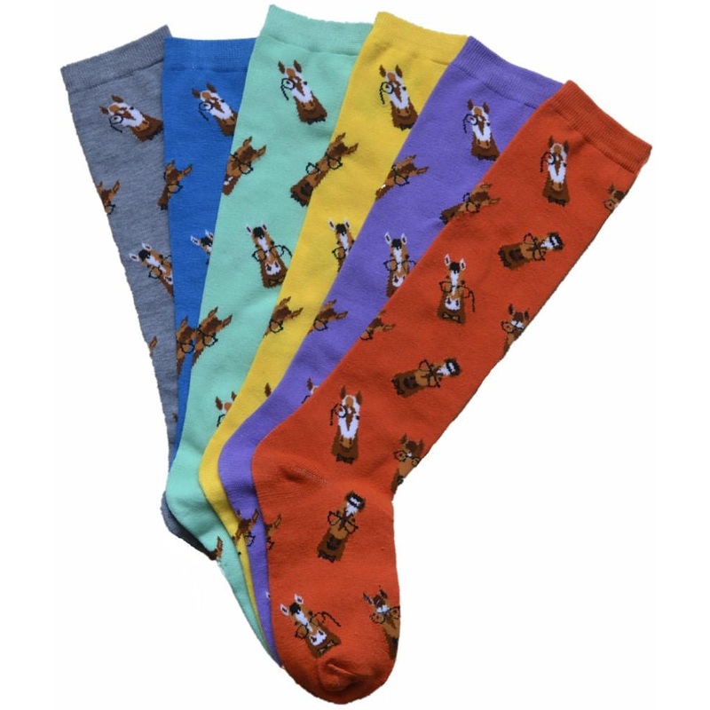 Horses & Spectacles Knee High Socks, Ladies, 6pk