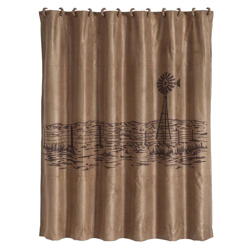 Jasper Embroidered Landscape Shower Curtain