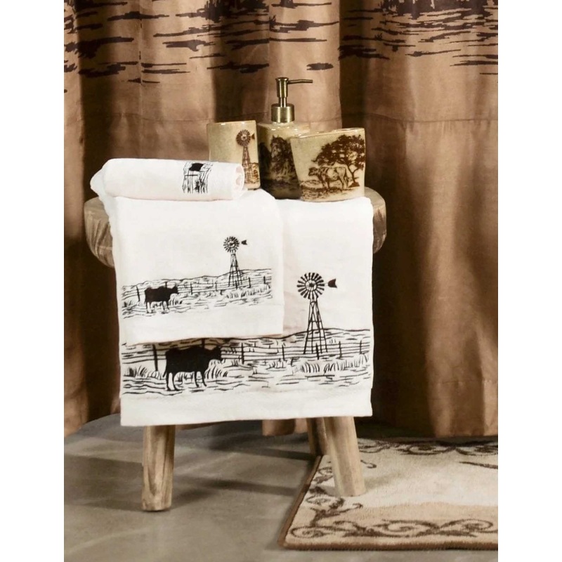 Jasper Embroidered Windmill Landscape Towel Set