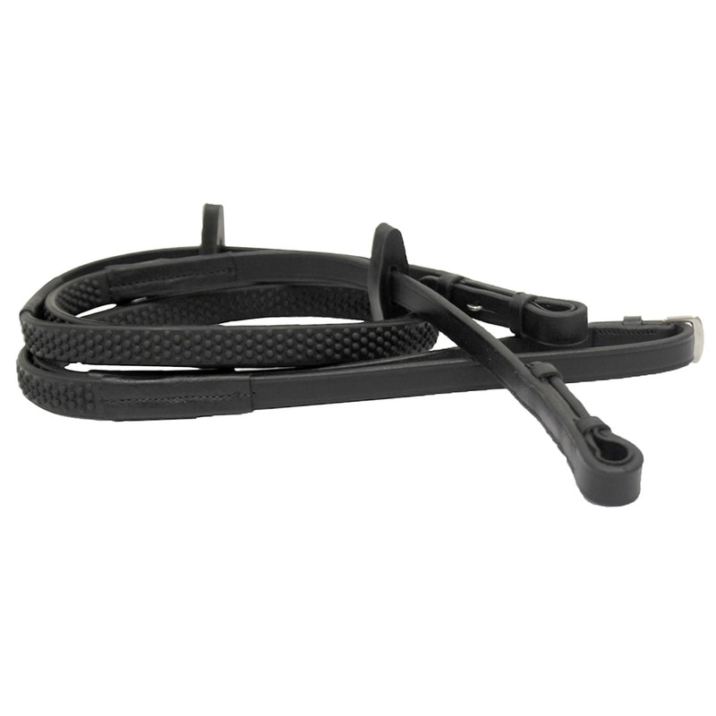 Rambo Micklem Competition Leather Reins, Black