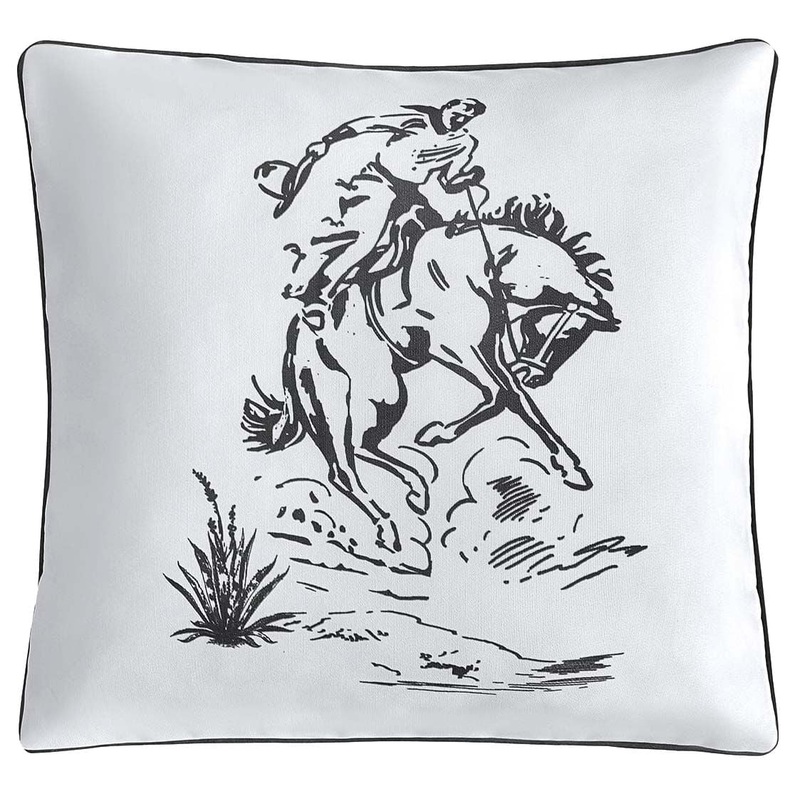 Ranch Life Indoor/Outdoor Pillow, Bronc Rider