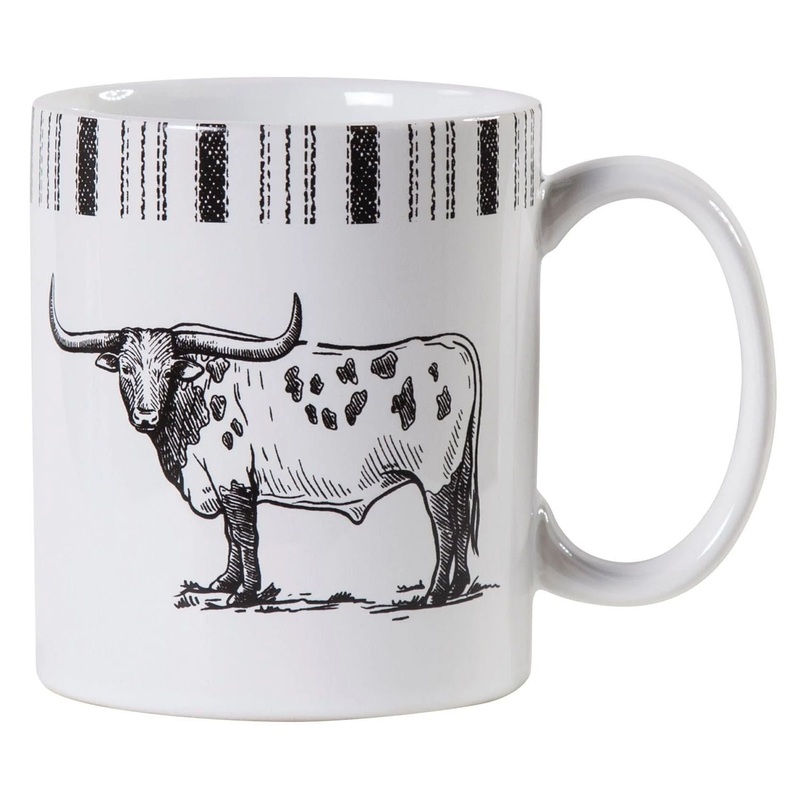 Ranch Life Longhorn Mugs, Set of 4