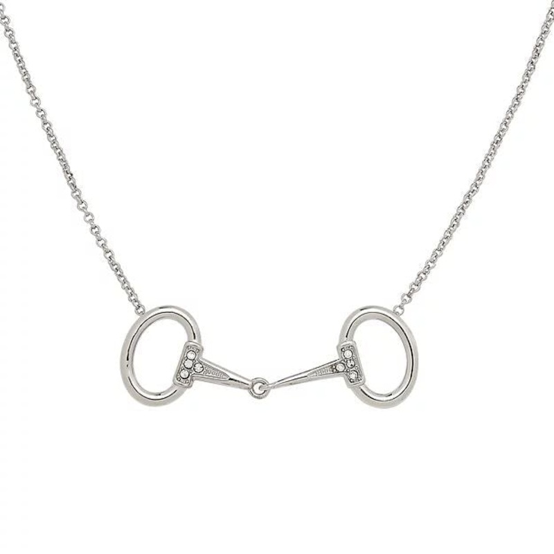 Rhodium Horse Snaffle Bit Necklace