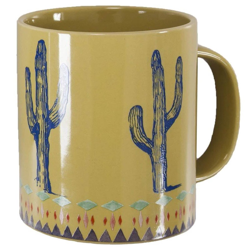 Saguaro Cactus Border Coffee Mug, Set of 4