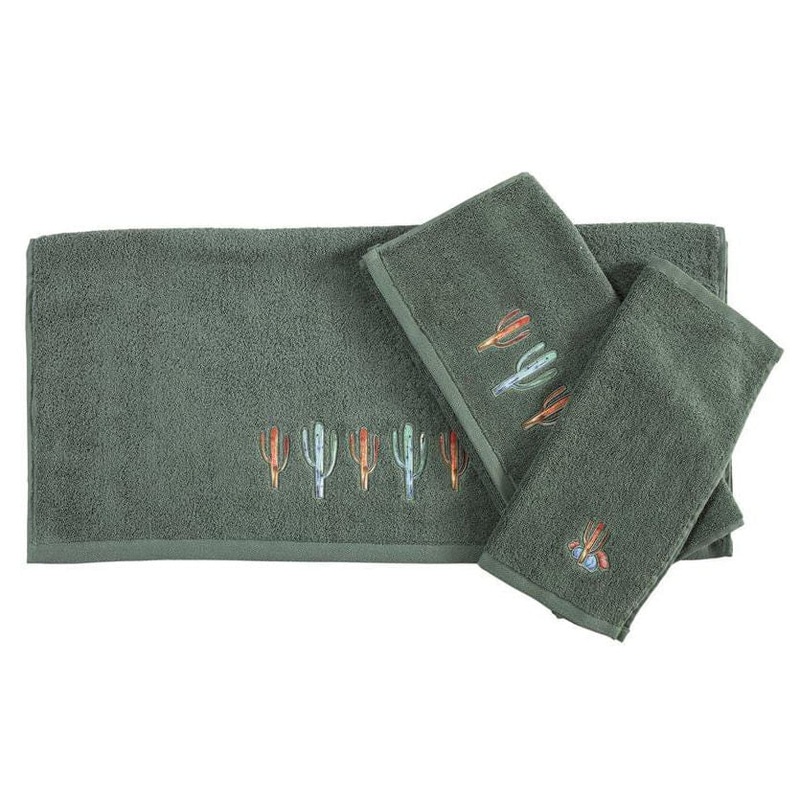 Serape Cactus 3 Piece Towel Set, Turquoise