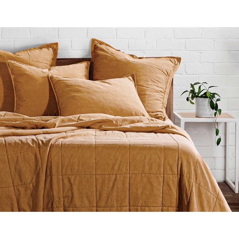 Stonewashed Cotton Canvas Coverlet