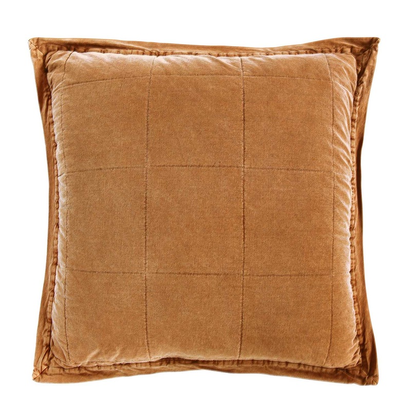 Stonewashed Cotton Canvas Euro Sham, Terracotta