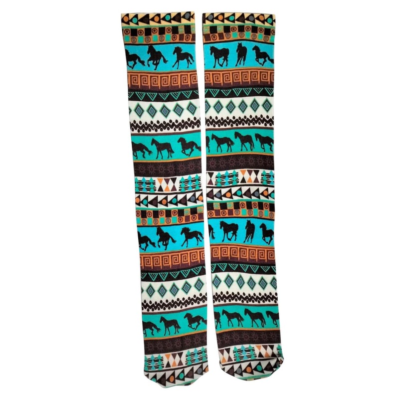 Tribal Horses Socks, Pair|Multi