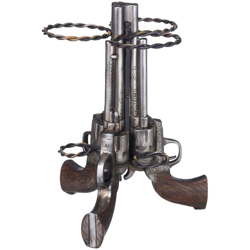 Triple Pistol Wine Holder|Brown