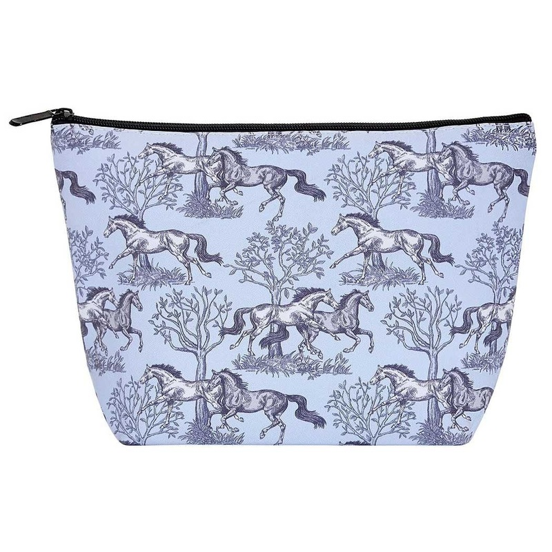 Lila Blue Toile Cosmetic Pouch