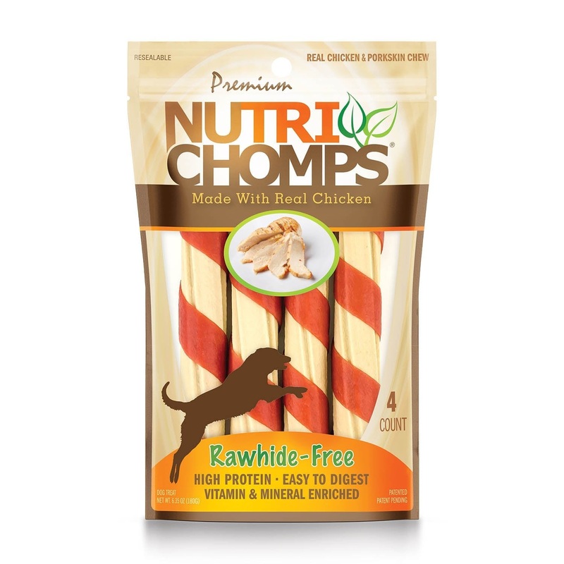 NutriChomps 6 Rawhide-Free Chicken Twist Dog Chews  Flavor Wrapped, High Protein, 4 Count