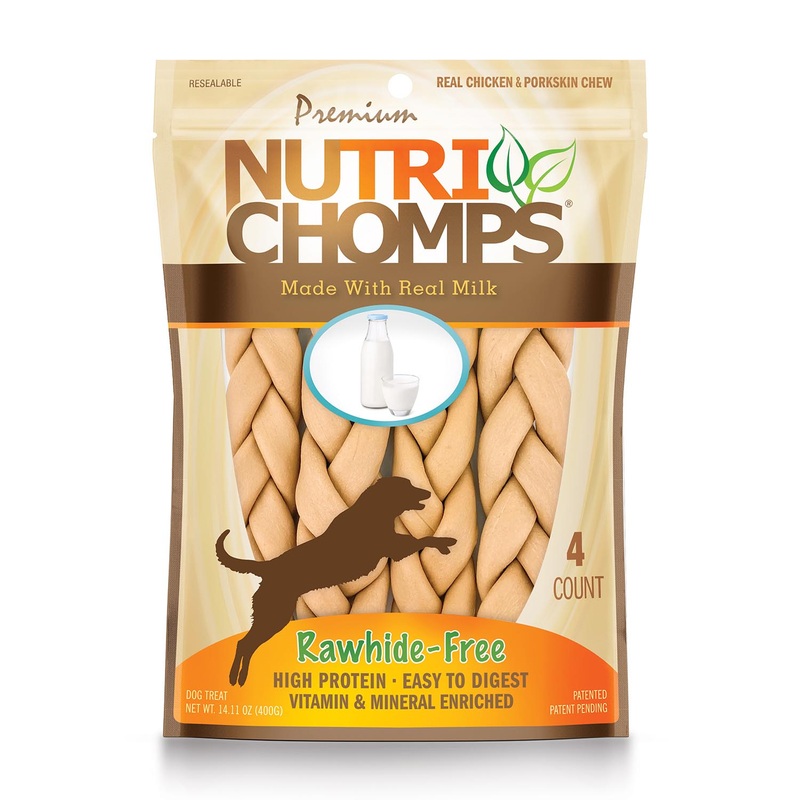 NutriChomps 9 Milk Flavor Braid Dog Chews, 4 ct