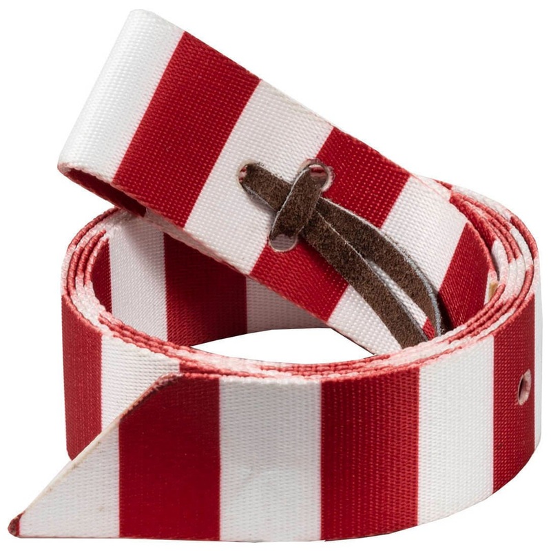 Stripe Print Tie Strap|RED & WHITE|6′