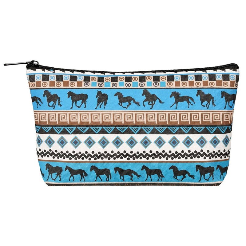 Tribal Horses Cosmetic Pouch|Multi|Large