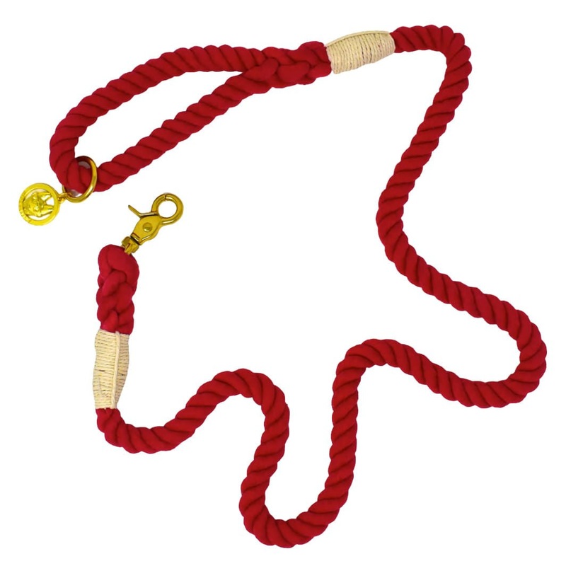 Pink Papyrus Rope Leash, 6ft|Red|Purple|Teal|Royal Blue