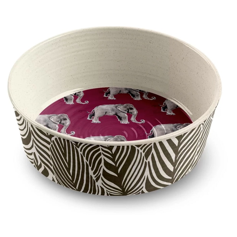 Safari Pet Bowl|Purple|Yellow|Elephant|Zebra