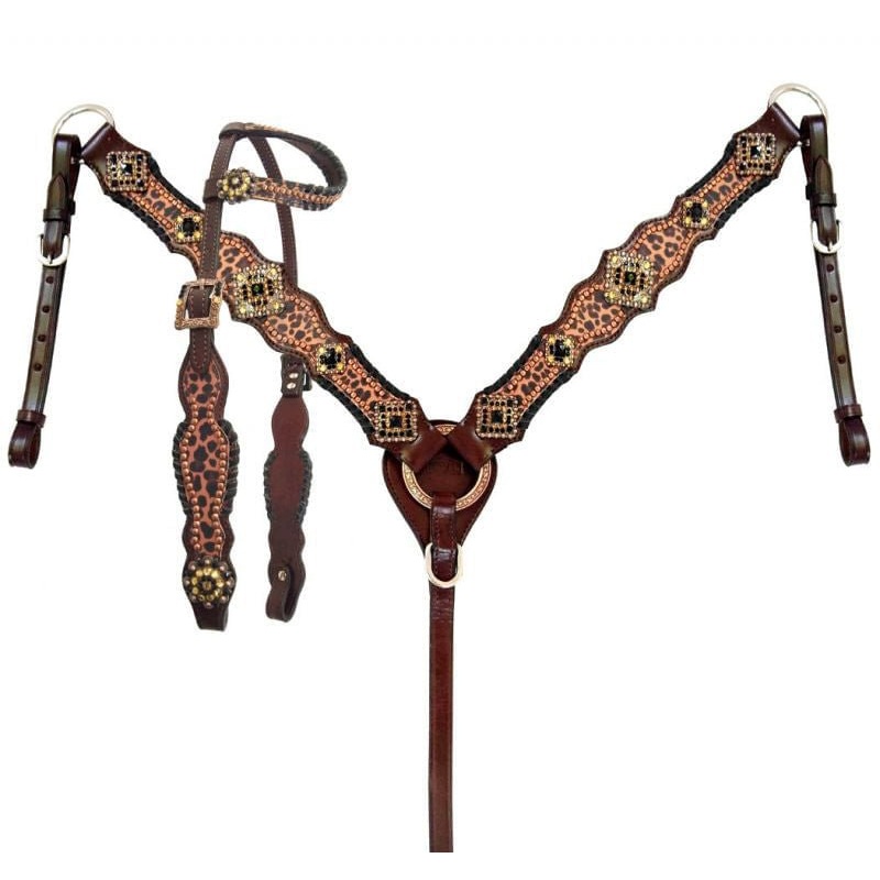 Showman Cheetah & Buckstitch Tack Set