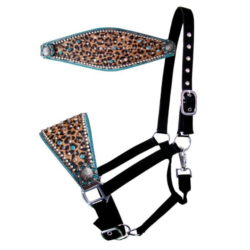 Showman Cheetah & Rhinestone Bronc Halter