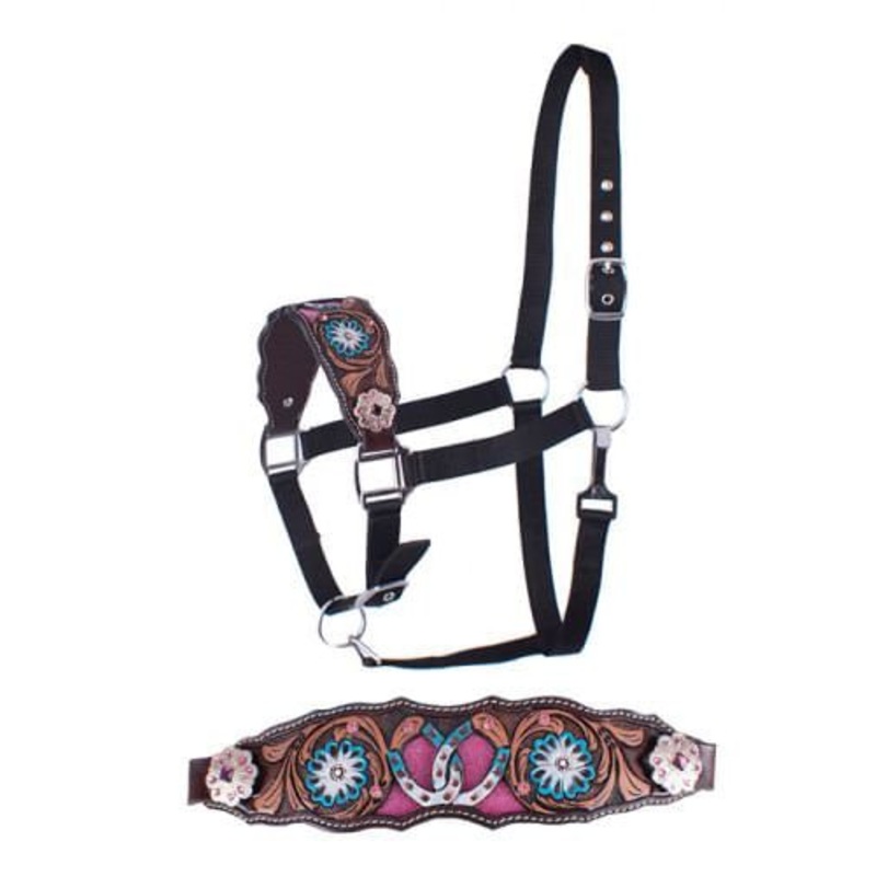 Showman Horse Shoe Bronc Halter