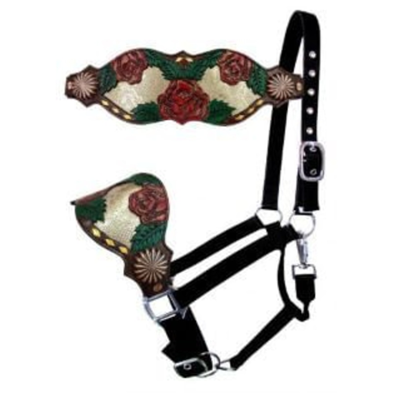 Showman Painted Rose Bronc Halter