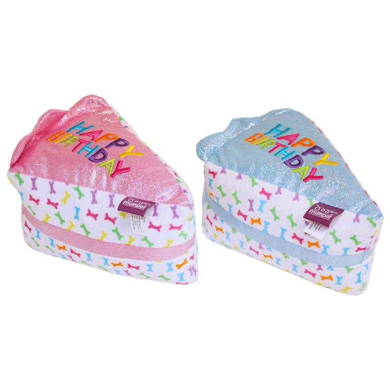 Birthday Cake Slice Dog Toy, 6, Assorted