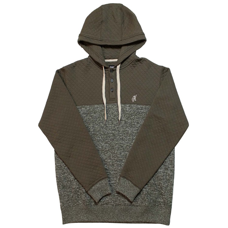 Hooey Jimmy Men’s Hoodie, Brown Quilted
