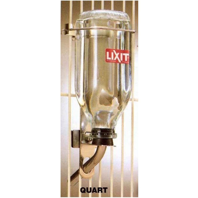 Lixit Glass Chew-Proof Water Bottle with Tube & Cage Mount for Pets